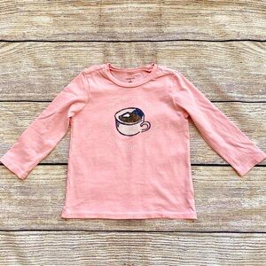 Crewcuts by J. Crew Pink Hot Chocolate Long Sleeve T-shirt Girl's S 3 3T